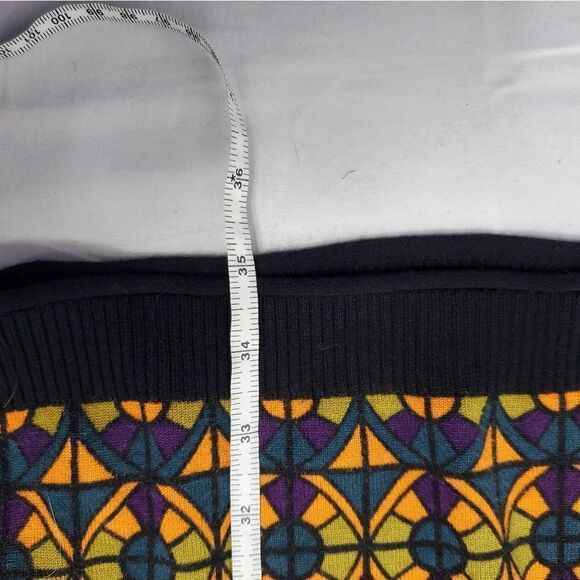 NICOLE MILLER sweater dress long sleeve mock neck geometric S - Picture 9 of 10